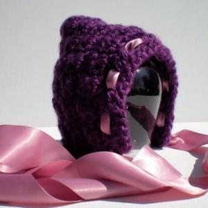 Purple Baby Crochet Pixie Hat