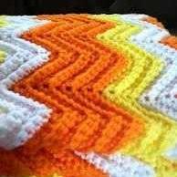 Candy Corn Chevron Crochet Afghan