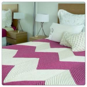 Full/double Handmade Chevron Crochet Blanket..