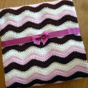 Handmade Baby Crochet Ripple Afghan (brown, Pink,..