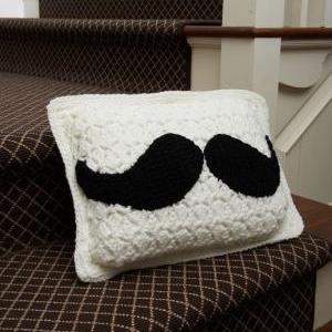 Handmade Crochet Mustache Pillow-home Decor