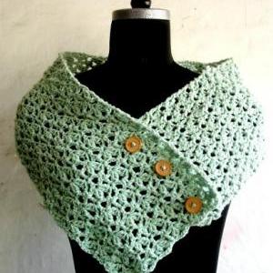 Crochet Mint Green Cowl With..