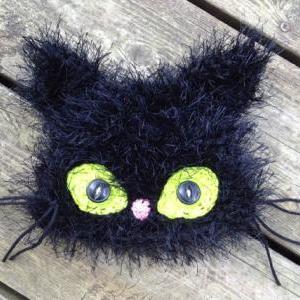 Black Cat Fuzzy Crochet Halloween..