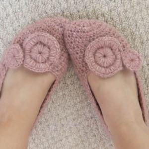 Crochet Womens House Slippers-vintage-handmade
