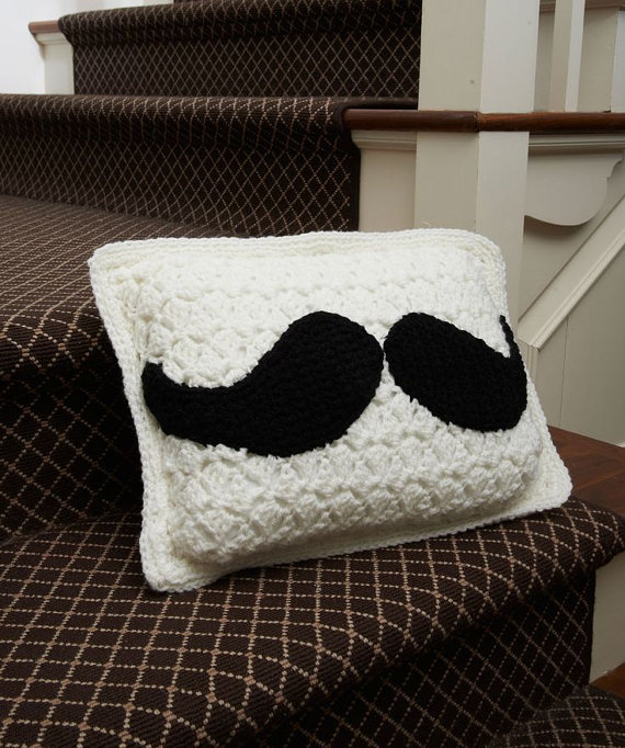 Handmade Crochet Mustache Pillow-home Decor