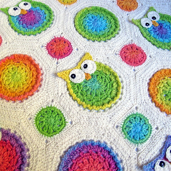 Crochet Owl Baby Blanket-afghan